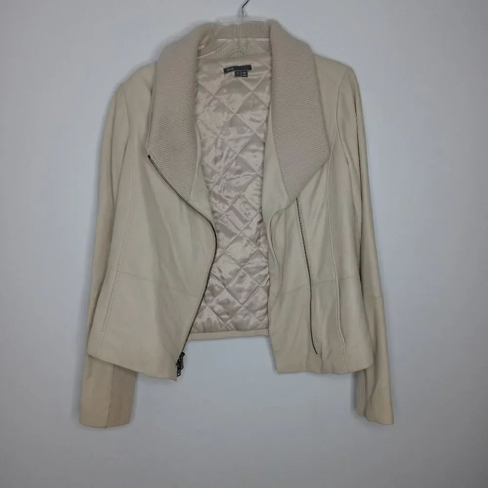 Vince goat leather cream jacket